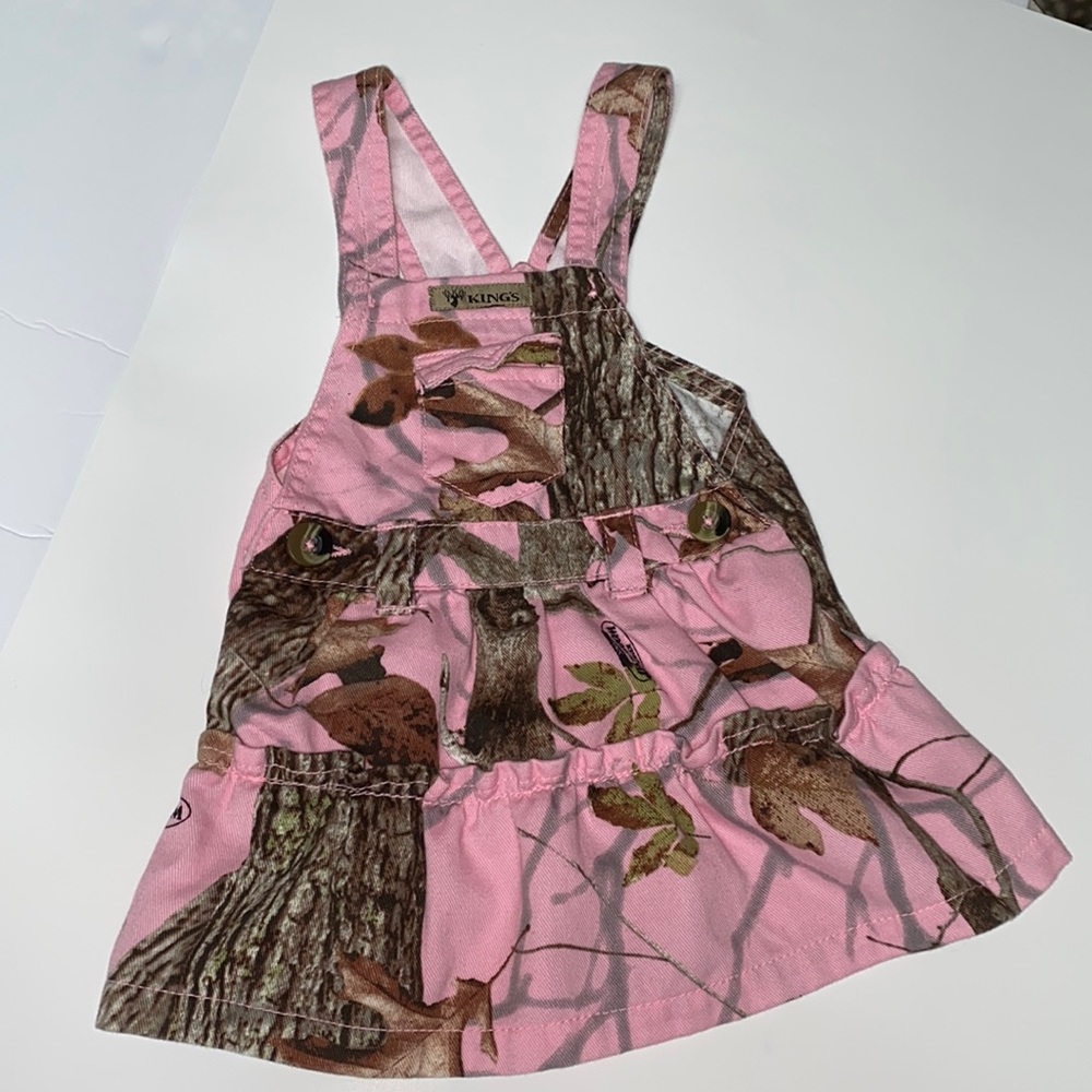 12M King’s Camo denim overalls dress front and back pockets adjustable